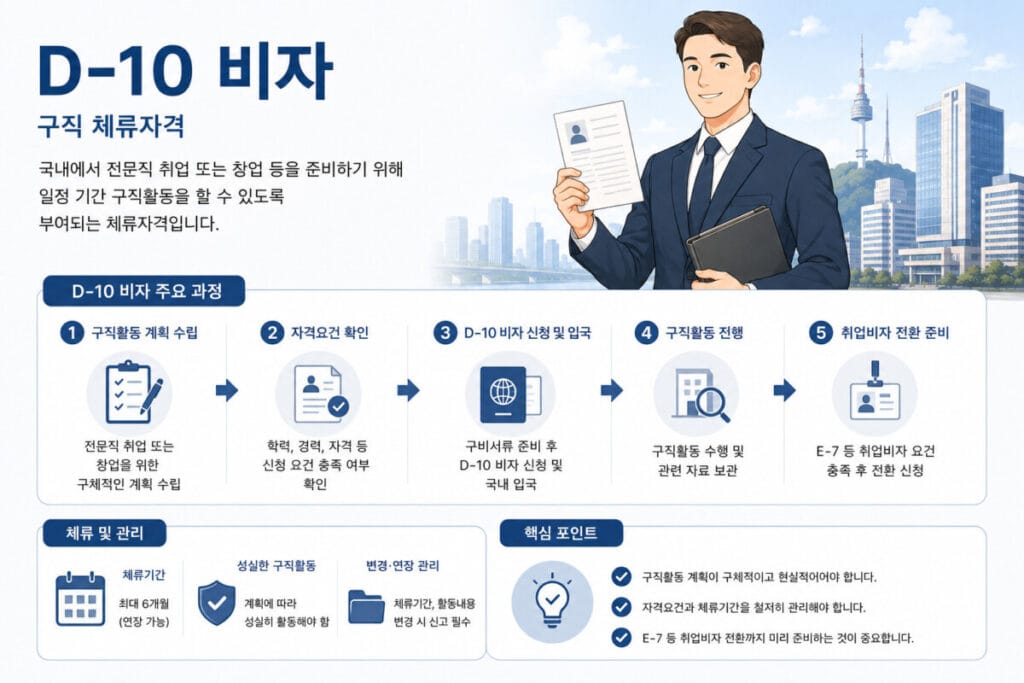 D-10 비자 주요 과정 인포그래픽