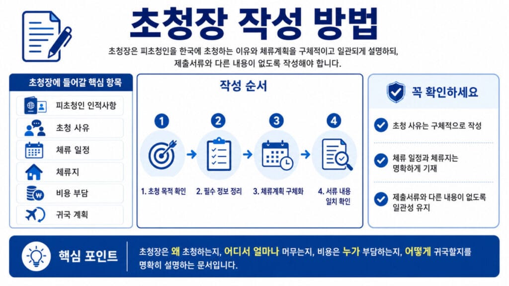 초청장 작성 방법 인포그래픽